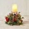 Red Plaid Lotus Pod Single Spike Candle Holder - Handcrafted Christmas Decorations - Holiday Tree